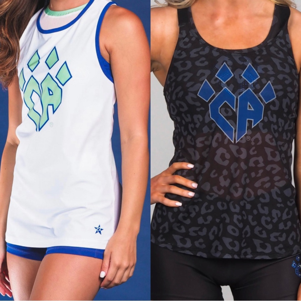 cheer athletics tank tops !!! (stealth mode & empowermint)